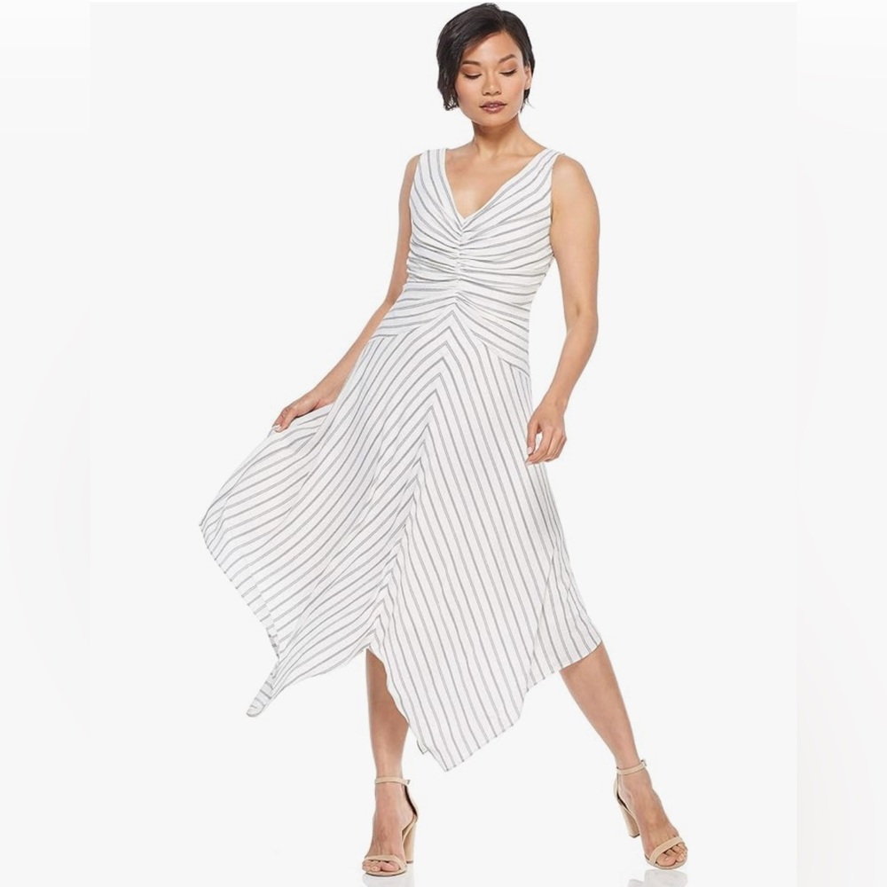 Maggie London‎ Stripe Handkerchief Hem Dress